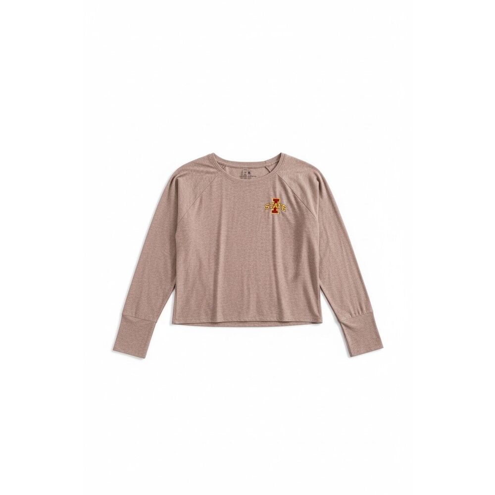 Beyond Yoga Long Sleeve Shirt Iowa State Size Small Beige Pink Spacedye
